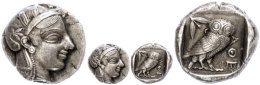 Tetradrachme (16,60g), 460-450 V. Chr. Av: Athenekopf Mit Attischem Helm Nach Rechts. Rev: Eule Nach Rechts,... - Non Classificati