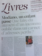 Libération Supplément Livres 8 Pages Du 02/10/14 : Modiano / Vaneigem Raoul / L. Joris / Zola, Lettres à Sa Femme - Zeitungen - Vor 1800