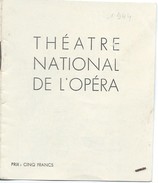 Mini-Programme/Théâtre National De L'Opéra/Le Vaisseau Fantôme/Wagner / En Français Et En Allemand/1944         PROG100 - Programmes