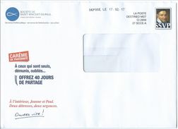 Entiers Postaux : Pseudo-entier Privé DESTINEO Saint Vincent De Paul - Private Stationery