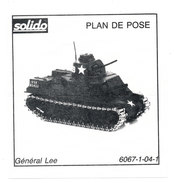 SOLIDO  PLAN DE POSE  GENERAL LEE - Other & Unclassified