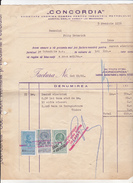 Romania 3 Old Revenue Stamps On Old Bill - Carol II - 1936 - Fiscaux
