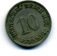 1908 10 PFENNIG - 10 Pfennig