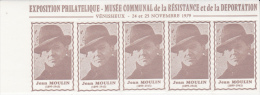 CARNET DE 20 VIGNETTES  -EXPO JEAN- MOULIN  VENISSIEUX 1979 - Briefmarkenmessen