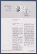 = Encart Triple Et Document 1er Jour André Malraux Au Panthéon Paris 23.11.96, - Storia Postale