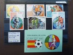 Kuba  MiNr. 2540 -45  Block 66   Fussball-WM 1982 Spanien MNH ** Postfrisch   #4765 - Neufs