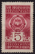 Yugoslavia 5 Din. - Administrative Tax Stamp - Revenue Stamp - Service