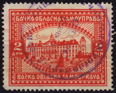 1930's Yugoslavia Vojvodina - Local Revenue Tax Stamp - Backa / Bacska Region - Sombor Zombor County House / 2 D - Service