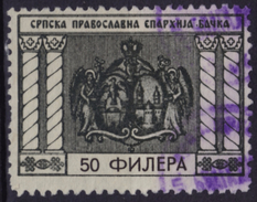 Yugoslavia / Serbia / Hungary Occupation WWII - Backa Orthodox Church Administrative Stamp - Revenue Tax - 50 Filler - Service