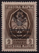 1945 1946 Yugoslavia - Revenue Tax - 2 Din - Overprint On Germany Occupation Stamp / MNH - Service