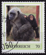 Monkey Chimpanzee / 2000´s Austria - Personal Stamp / USED / Traun - Chimpanzés