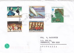 Greece 2003 Envelope Posted To Australia - Postal Stationery