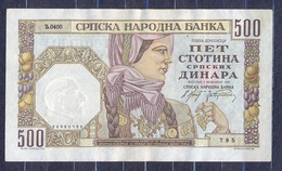 Serbia  -  1941-  500  Dinara -. P27a....XF- - Serbia