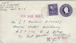 Uprated Stationery. Air Mai L Used Ware Mass.1951.  H-976 - 1941-60