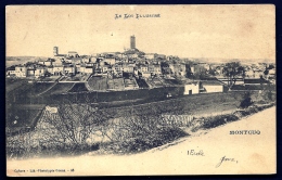 CPA PRECURSEUR- FRANCE- MONTCUQ (46)- VUE GENERALE EN HIVER- CULTURES DEVANT- - Montcuq