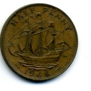 1966   HALF PENNY - 1/2 Penny & 1/2 New Penny