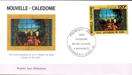 TP N° 309  - 150ème Anniversaire De La 1ère Messe De Noël à Mahamate   - PJ Le 09.12.93 à Nouméa - FDC