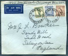 1937 Australia Sydney Imperial Airways, Airmail Cover - Selsey On Sea, England - Briefe U. Dokumente