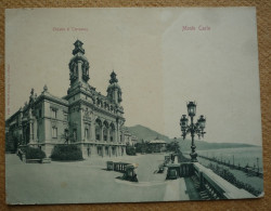 Carte Postale Ancienne Grand Format (14 X 18,5 Cm) Monte Carlo Théâtre Et Terrasses - Les Terrasses