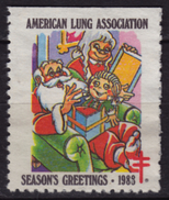 PUPPET Gift Santa Claus 1988 USA - Tuberculosis Charity Stamp Label Cinderella / Vignette - American Lung Association - Marionetten