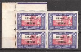 WALLIS Et FUTUNA 1939 ,Bloc De 4 BORD DE FEUILLE  , 60 C Outremer / Carmin  Neuf ** / MNH, Yv N° 79,TTB - Neufs