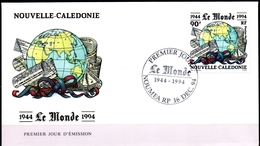 TP N° 674-  1944/1994 Le Monde  -PJ Le 16.12.94 à Nouméa - FDC