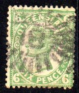 XP2573 - QUEENSLAND , 6 Pence Usato . Annullo - Used Stamps