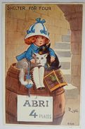 CARTE POSTALE CPA 1918 ILLUSTRATEUR RIGHT ABRI 4 PLACES SHELTER FOR FOUR GUERRE WW1 - Right