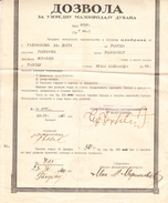 LICENCE FOR SALE OF TOBACCO-YUGOSLAVIA,GOLUBAC  1940 - Documentos