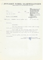 Lettre Dactylographiée De La Société Dynamit Nobel Saarwellingen De Saarwellingen Saar    Allemagne Saar  Et De 1965 - 1950 - ...