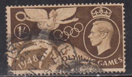 1s Used, One Shilling Olympic Games, Sport, Olympics, 1948 Great Britain, Angel, Globe,  (sample Image) - Estate 1948: Londra