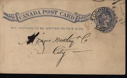 Entier Victoria Bleu Repiqué Au Dos Général Express Office CAD TORONTO CANADA SEPT 19 2 M 83 Killer 1 - 1860-1899 Reign Of Victoria