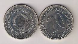 Yugoslavia 20 Dinara 1987. KM#112 High Grade - Joegoslavië