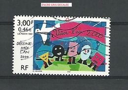 VARIÉTÉS FRANCE  1999  N° 3260  OEUVRE DE MORGANE TOULOUSE 9 ANS  PHOSPHORESCENTE OBLITÉRÉ YVERT TELLIER 0.60 € - Used Stamps