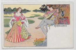 CPA Art Nouveau Femme Girl Woman Type Mucha Kirchner Non Circulé LESSIEUX Renaissance Mandoline - Lessieux