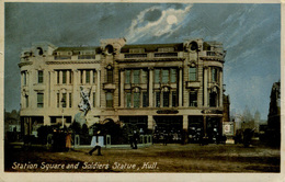 EAST YORKS - HULL - STATION SQUARE AND SOLDIERS STATUE Ye370 - Hull