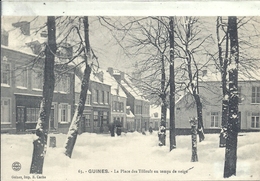 PAS DE CALAIS - 62 - GUINES - Place Des Tilleuls En Temps De Neige - Guines