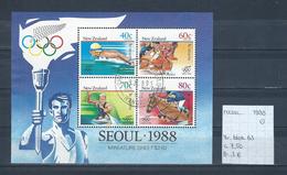 Nieuw-Zeeland 1988 - Yv. Blok 63 Gestempeld/oblitéré/used - Summer 1988: Seoul