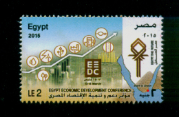 EGYPT / 2015 / EGYPT ECONOMIC DEVELOPMENT CONFERENCE / EEDC / SHARM EL-SKEIKH / MAP / RED SEA / THE PYRAMIDS / MNH / VF - Nuevos