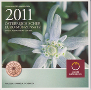 Coin Austria Coinage 2011 - 0.01 - 2  Euro UNC - Edelweiss - Austria