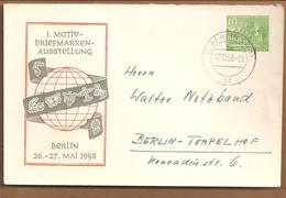 Berlin PU6/3a. Motiv Briefmarken Ausstellung 1956.Bedarfsmässig Gelaufen Berlin SW11 17.12.58 - Private Covers - Used