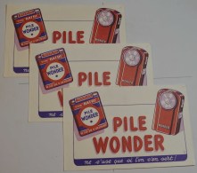 Lot De 3 Buvards : Pile Wonder - Batterie