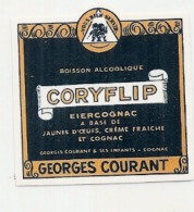 étiquette -  1900/1930 - Mini étiquette Mignonette - Flask - Distillerie Georges Courant Coryflip Au  COGNAC - 5cm - Whisky