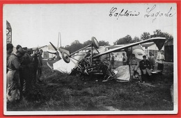 CPA CARTE-PHOTO AVIATION Militaire - Accident Du Capitaine Lagache (93 Aérodrome Du LE BOURGET) ** Avion Aviateur - Accidentes