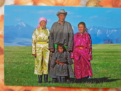 Mongolia. Darhadyn Wetland, Mongolian Family, Traditional Costume - Modern Postcard - Mongolia