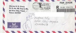 AMOUNT 62, TAIWAN R.O.C., MACHINE STICKER STAMP ON REGISTERED COVER, 2010, TAIWAN - Storia Postale