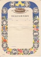 ASTROLOGY, HOROSCOPE SIGNS, BIRTHDAY CAKE, UNUSED TELEGRAMME, ROMANIA - Télégraphes