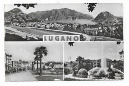 LUGANO TRE VEDUTE VIAGGIATA FP - Lugano