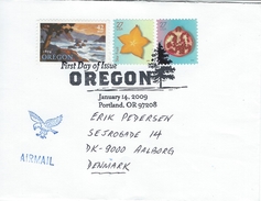 First Day Of Issue. Oregon. Sent To Denmark 2009.  H-1015 - 2001-2010