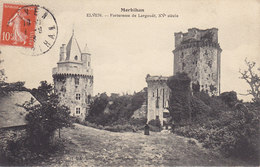 ELVEN - Forteresse De Largouët (ou Tour D'Elven) Du XVè Siècle Chateau Donjon CIRCULE TIMBRE 1916 - Elven